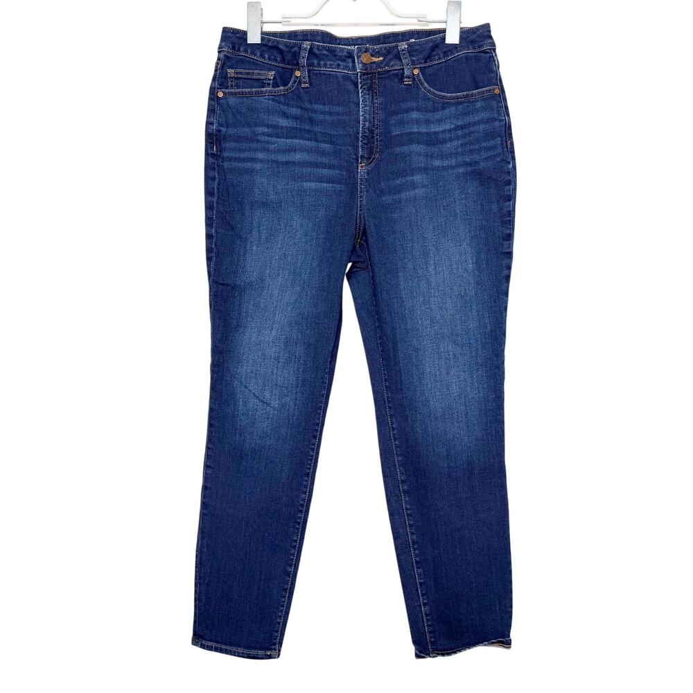 CHICO’S Skinny Ankle Jeans High Waisted Medium Wash Blue Denim Womens Size 12R - Picture 3 of 8